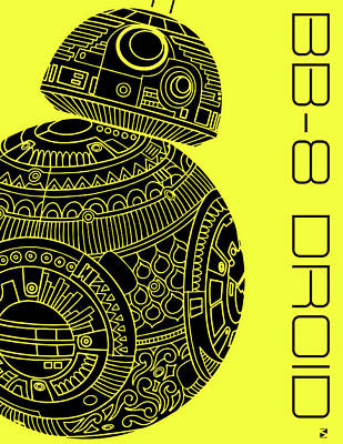 Royalty-Free and Rights-Managed Images - BB8 DROID - Star Wars Art, Yellow by Studio Grafiikka