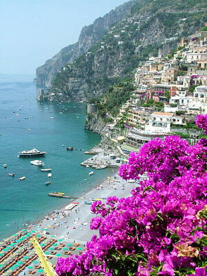 Donna Corless Royalty-Free and Rights-Managed Images - Beach at Positano by Donna Corless