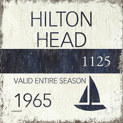 Beach Royalty-Free and Rights-Managed Images - Beach Badge Hilton Head by Debbie DeWitt