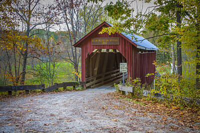 Music Royalty-Free and Rights-Managed Images - Bean Blossom covered bridge by Jack R Perry