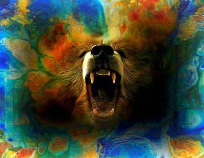 Mammals Rights Managed Images - Bear Roar Abstract Royalty-Free Image by Lilia S