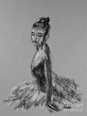 Jazz Drawings - Beauty and Poise by Robert Yaeger