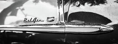 Vintage Aston Martin - Bel Air profile black and white by Geoff Mckay