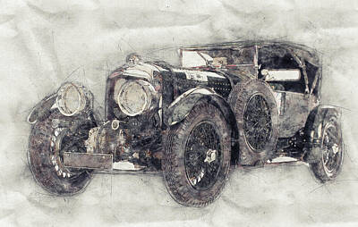 Sports Mixed Media - Bentley Blower No.1 - Sports Car 1 - Automotive Art - Car Posters by Studio Grafiikka