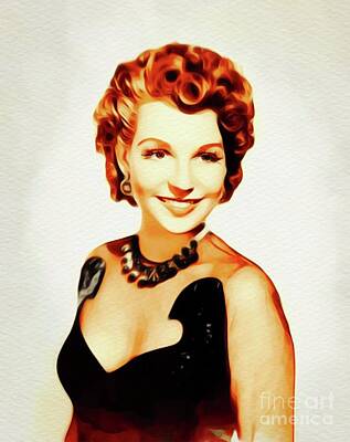 Actors Paintings - Betty Field, Vintage Actress by Esoterica Art Agency