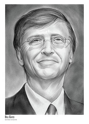 Landmarks Drawings - Bill Gates by Greg Joens