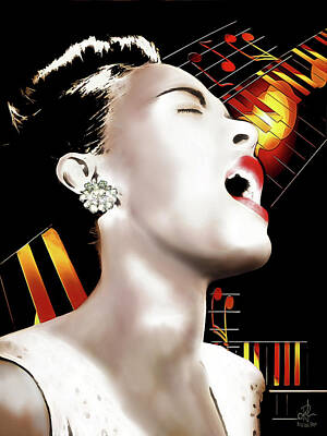 Jazz Digital Art - Billie Holiday by Pennie McCracken