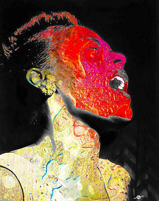 Jazz Mixed Media Royalty Free Images - Billie Holiday Red Royalty-Free Image by Tony Rubino