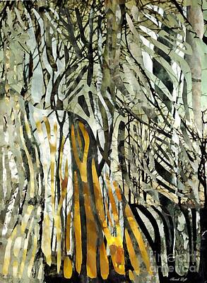 Abstract Mixed Media - Birch Forest by Sarah Loft