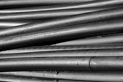 Sean Test Rights Managed Images - Black and White Tubes Abstract Royalty-Free Image by James BO Insogna
