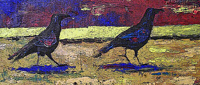 Mammals Paintings - Blackbirds by Cat Culpepper