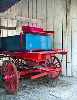 Revolutionary War Art - Blue and Red Wagon by Douglas Barnett