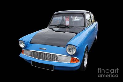 Soccer Patents Rights Managed Images - Blue Ford Anglia Royalty-Free Image by Vicki Spindler