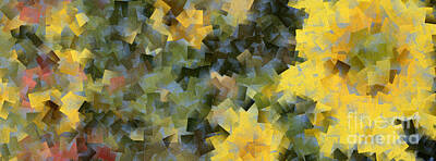 Sunflowers Digital Art - Sunflower Fields Abstract Squares Part 3 by Jason Freedman