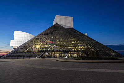 Rock And Roll Photos - Blue Hour at Rock and Roll Hall of Fame  by John McGraw