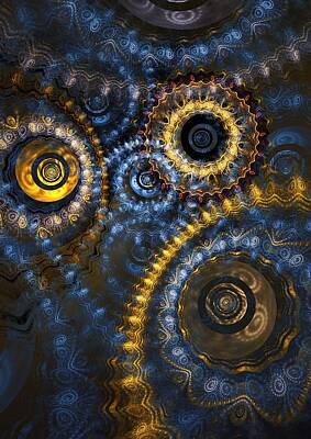 Steampunk Digital Art - Blue Hour by Martin Capek