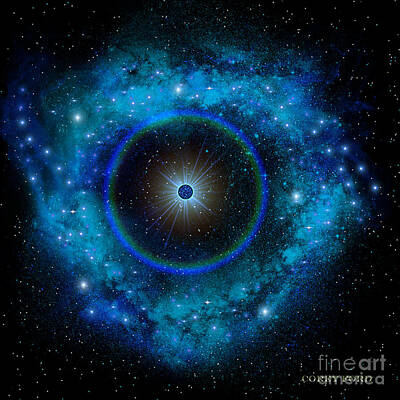 Recently Sold - Science Fiction Paintings - Blue Supernova by Corey Ford