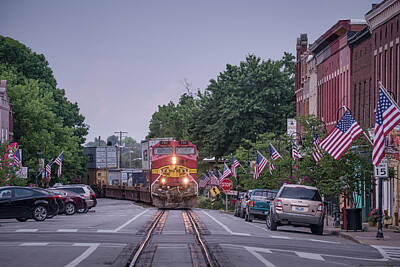 Recently Sold - Transportation Rights Managed Images - BNSF War Bonnet at La Grange KY Royalty-Free Image by Jim Pearson