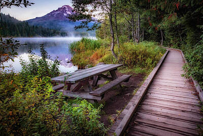 Mammals Royalty-Free and Rights-Managed Images - Boardwalk at Trillium Lake by Cat Connor