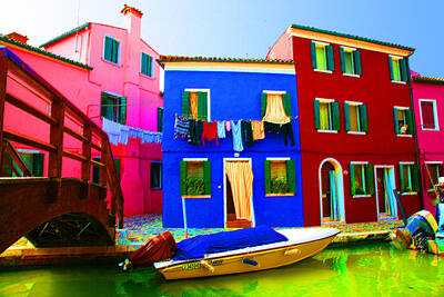 Donna Corless Royalty-Free and Rights-Managed Images - Boat Matching House by Donna Corless