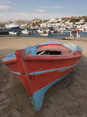 Have A Cupcake - Boat On Beach Mykonos 1437 by Bob Neiman
