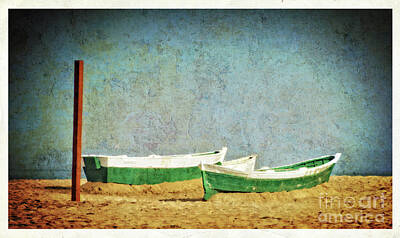 Transportation Digital Art - Boats on the Beach - Valencia by Mary Machare