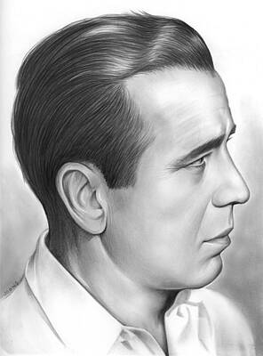 Celebrities Drawings - Bogart by Greg Joens