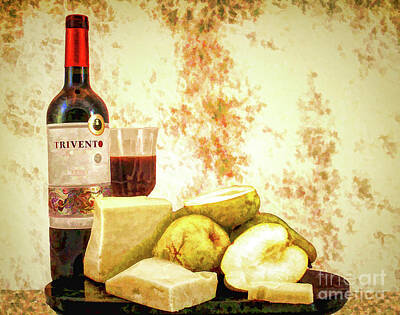 Wine Digital Art Royalty Free Images - Bon Appetit  Royalty-Free Image by Irene Dowdy