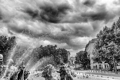 Travel Pics Royalty-Free and Rights-Managed Images - Bordeaux Fountains in the Park by Georgia Clare