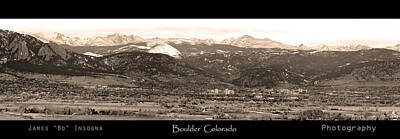 James Bo Insogna Rights Managed Images - Boulder Colorado Sepia Panorama Poster print Royalty-Free Image by James BO Insogna