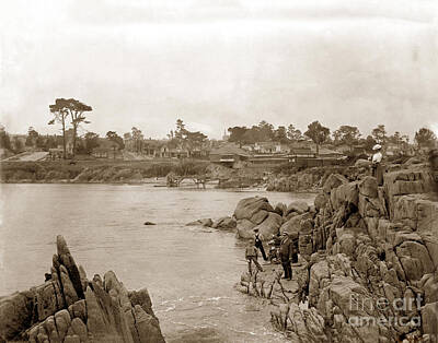 Religious Paintings - Boys fishing at Lovers Point, Pacific Grove 1912 by Monterey County Historical Society