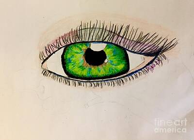 Think Pink Tees - Bright Green Realistic Eye by Shylee Charlton