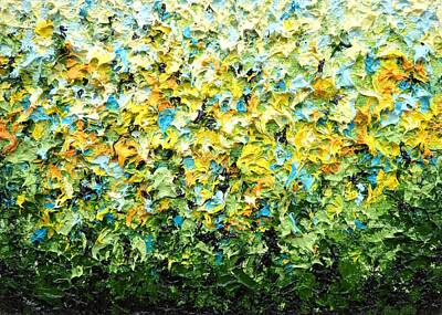Abstract Flowers Paintings - Brightful by Rachel Bingaman