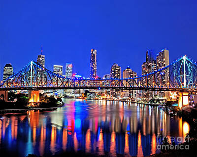 Auto Illustrations Rights Managed Images - Brisbane In Late Evening Royalty-Free Image by Chris Smith