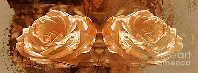 Roses Royalty-Free and Rights-Managed Images - Bronzed by Clare Bevan