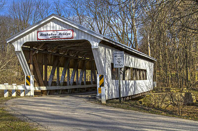 Music Royalty-Free and Rights-Managed Images - Brubaker  Covered Bridge  by Jack R Perry