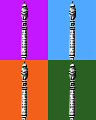 London Skyline Rights Managed Images - BT Tower x 4 Royalty-Free Image by Gary Hogben