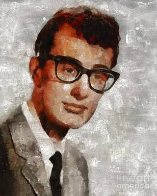 Music Painting Rights Managed Images - Buddy Holly, Music Legend Royalty-Free Image by Esoterica Art Agency