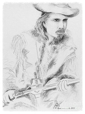 Drawings Rights Managed Images - Buffalo Bill Royalty-Free Image by Barbara Chase