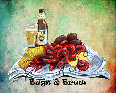 Beer Paintings - Bugs and Brew 2 by Elaine Hodges