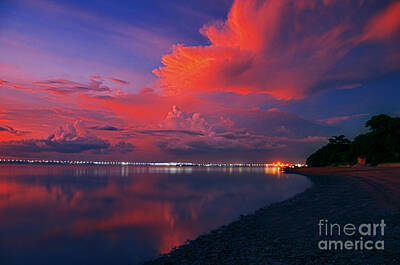 Lake Life Royalty Free Images - Burning Sky Royalty-Free Image by Thomas Kedang