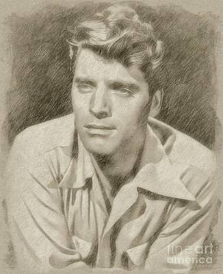 Recently Sold - Actors Drawings - Burt Lancaster Hollywood Actor by Esoterica Art Agency