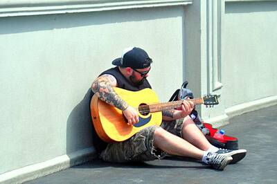 Musician Photo Royalty Free Images - Busker Royalty-Free Image by John Hughes