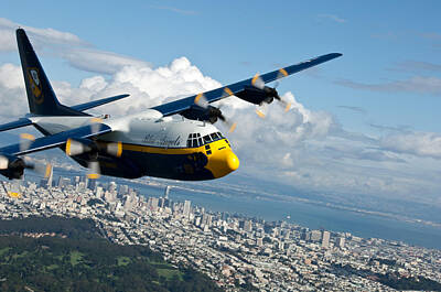 Modern Man Music - C-130 Hercules flys over San Francisco  by Celestial Images