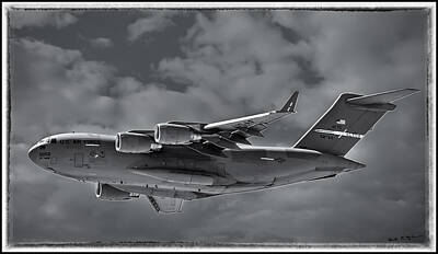 Mark Myhaver Photo Rights Managed Images - C-17 Globemaster III BWF Royalty-Free Image by Mark Myhaver