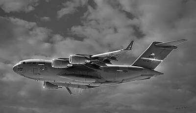 Mark Myhaver Photo Rights Managed Images - C-17 Globemaster III BWS Royalty-Free Image by Mark Myhaver