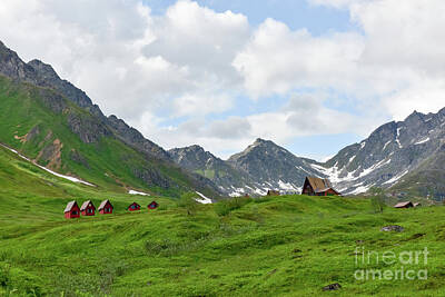 Mountain Royalty-Free and Rights-Managed Images - Cabins in the Alaskan Mountains by Paul Quinn