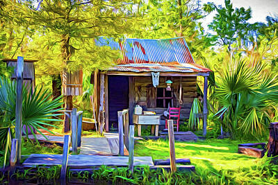 Winter Animals Rights Managed Images - Cajun Cabin 2 - Paint Royalty-Free Image by Steve Harrington
