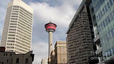 Food And Beverage Signs - Calgary Skyline by Victor K