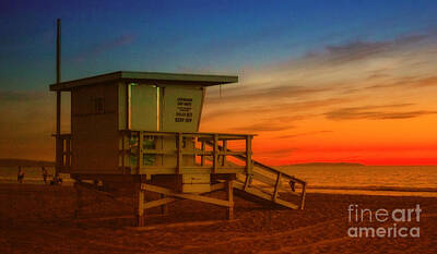 Easter Egg Stories For Children Royalty Free Images - California Lifeguard Tower At Sunset  Royalty-Free Image by Jerry Cowart